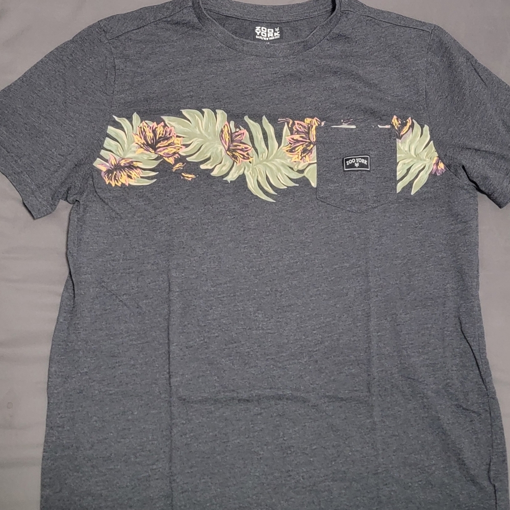 Zoo York Charcoal T-Shirt with Tropical Print